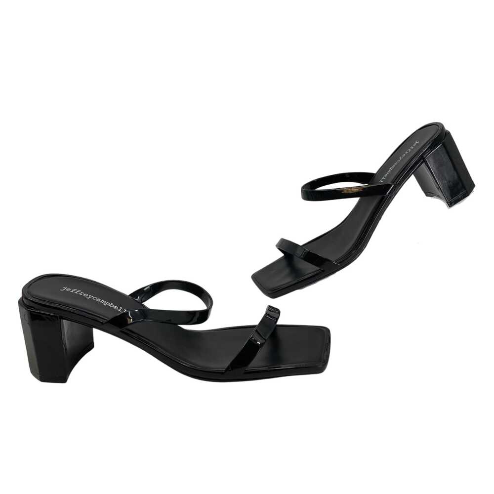 Jeffrey Campbell Black Synthetic Open Toe Heels | Size 10